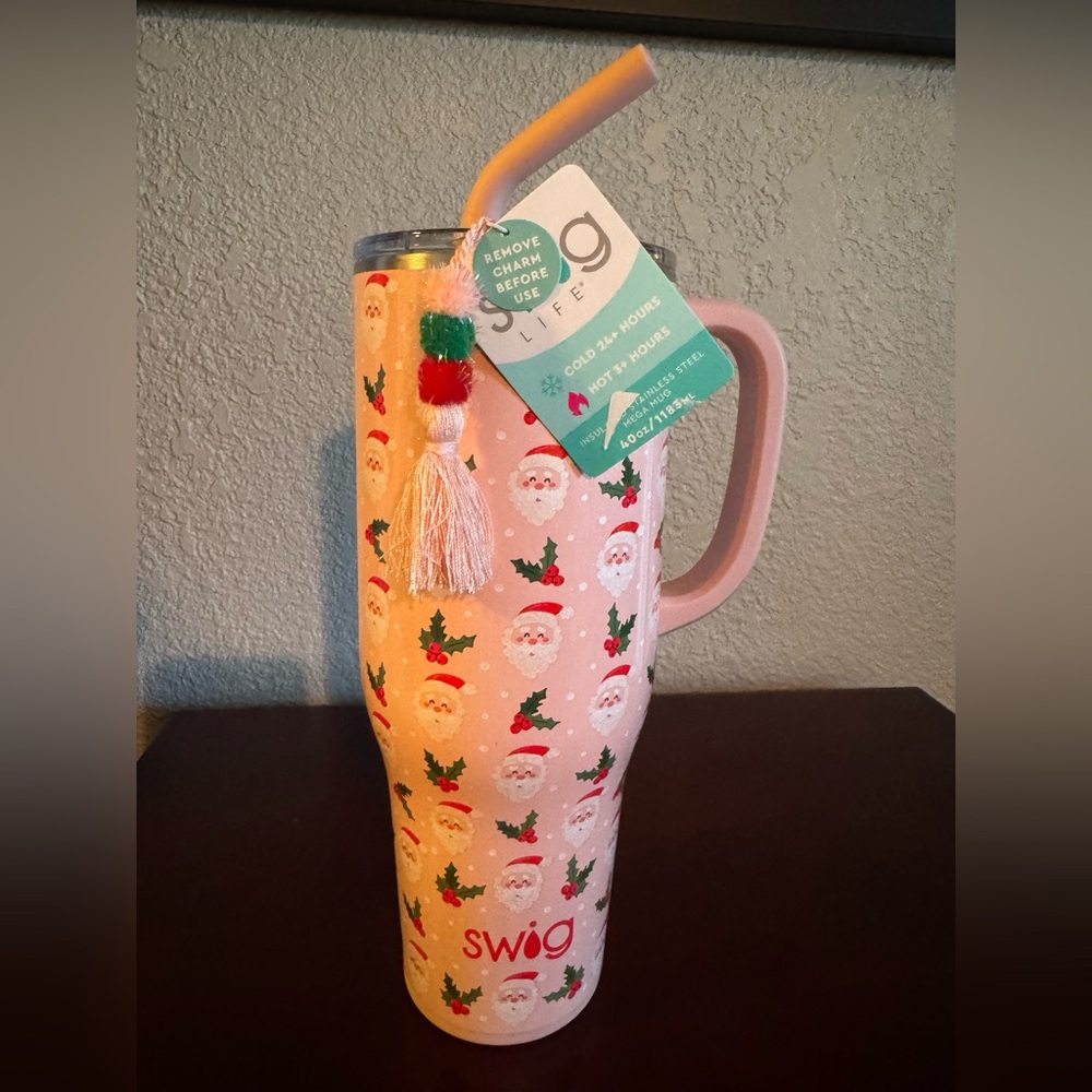 NWT Swig Santa Tumbler with Straw